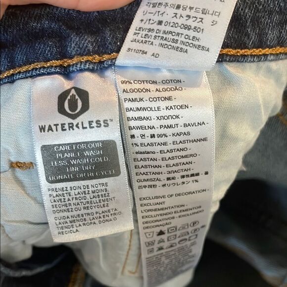 Levi's 501 Blue Distressed Jean Shorts 25 - Picture 5 of 6